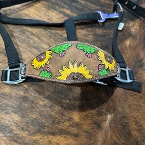 Sunflower Embroidered Leather Horse Halter